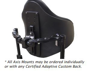 * All Axis Mounts may be ordered individually or with any Certified Adaptive Custom Back.